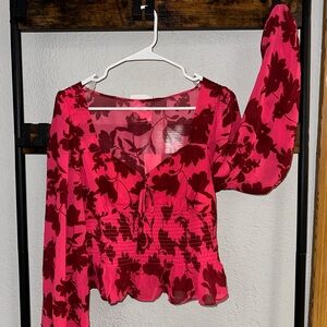 Lush Red and Pink Crop Top